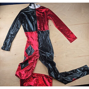 Forplay Jumpsuit Womens XS/S Red Black Metallic Costume Cosplay Stretch Quinn